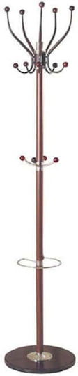 Zita Plus Καλόγερος Μεταλλικός Καρυδί 38x38x180cm