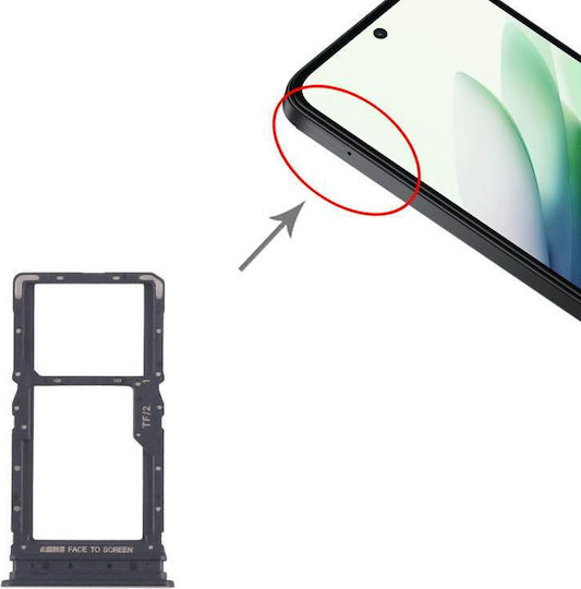 Oem Υποδοχή Κάρτας Sim + Micro Sd Xiaomi Redmi 15 5g Black