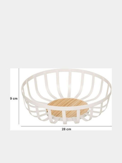 Secret de Gourmet Плодова кошница Метал Бял 28x9x28бр