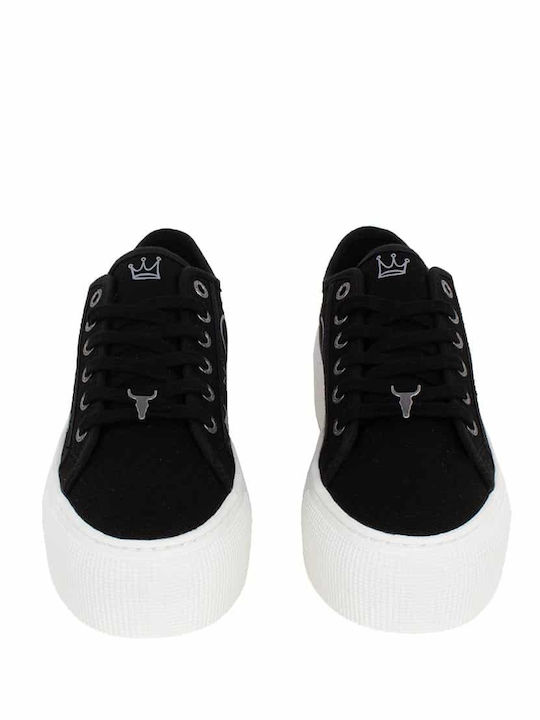 Rhea Damen Flatforms Sneakers Schwarz 0112000576