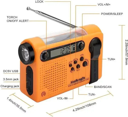 Hanrongda HRD-900 Solar Portocaliu