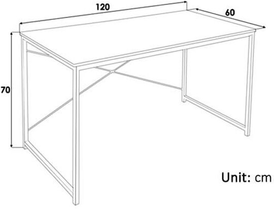 Бюро Ifigenia120 Дървено Черно / Sonoma С Метални Крака 120x60x70см