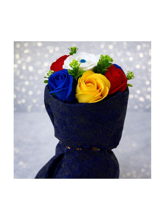 Buchet Tricolor Trandafiri Săpun Insignia Românească Cadou Elegant Simbolic