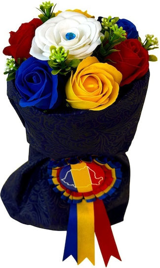 Tricolor Bouquet Soap Roses Romanian Insignia – Symbolic Elegant Gift