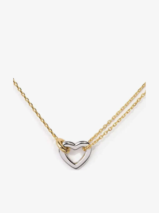 Necklace with design Heart from Gold Plated Steel