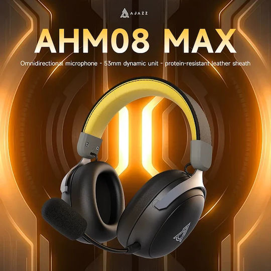 Ajazz AHM08 Max Wireless Over Ear Gaming Headset with Connection Bluetooth / USB Black