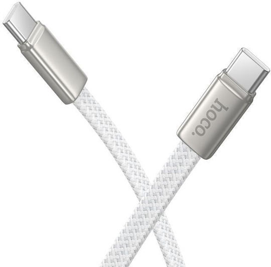 Hoco Flach USB 2.0 Kabel USB-C männlich - USB-C 60W Weiß 1m (HOC-X125c-W)