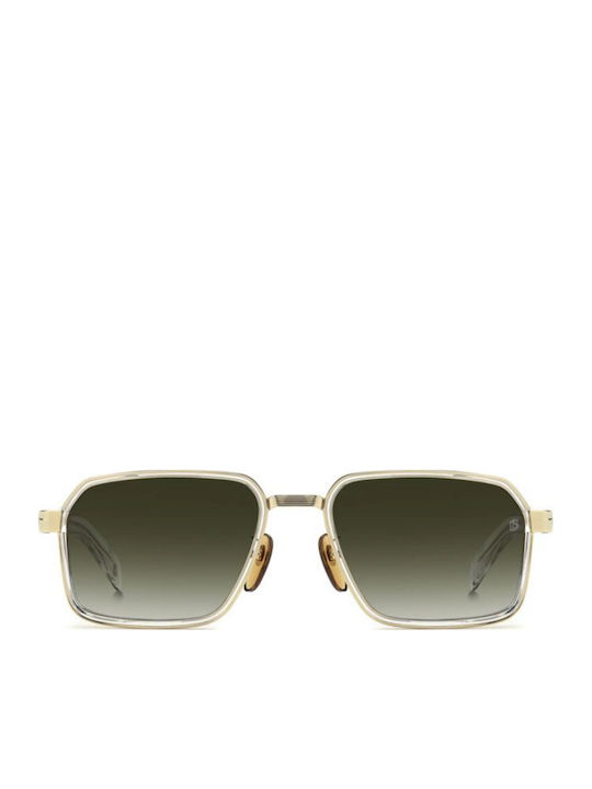 David Beckham Unisex Sunglasses With Gold Metallic Frame And Gold Lens DB 7158/S LOJ/9K