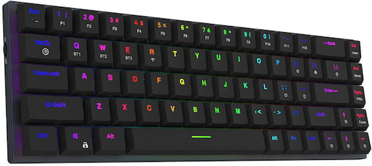 Aqirys Agena Wireless Gaming Mechanical Keyboard 65% with Gateron Red switches and RGB lighting (English US)