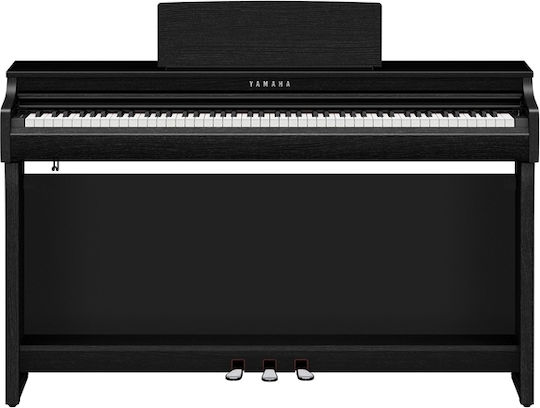 Yamaha Electric Upright Piano Clavinova Matte Black Set with 88 Weighted Keys Built-in Speakers and Connection with Headphones and Computer