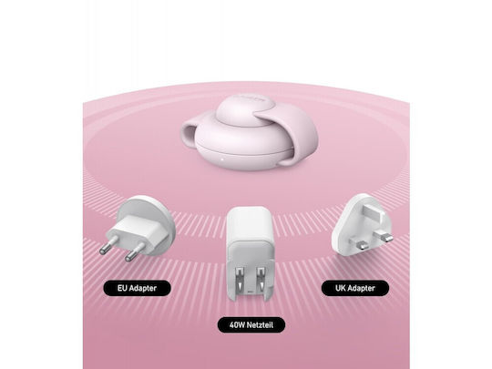 Anker Magsafe Charger 15W Pink (MagGo A25M8 3-in-1 Foldable Pad)