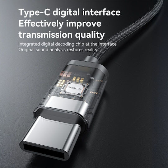 Yesido YH49 Handsfree cu două căști cu mufă USB-C Negru