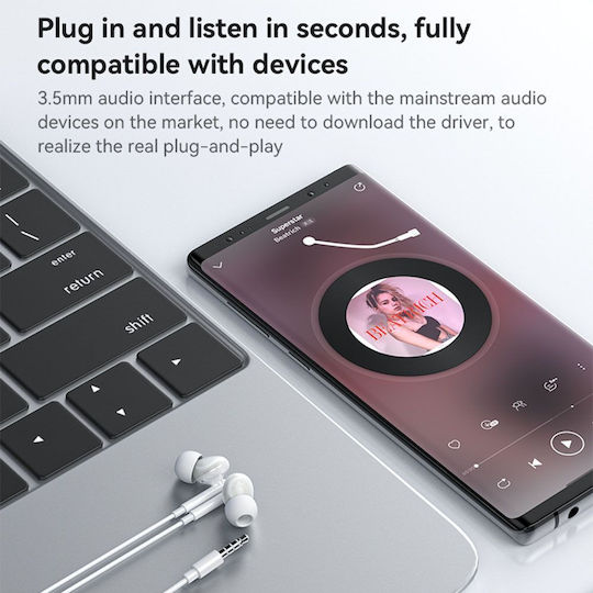 Yesido Yh46 În ureche Handsfree cu două căști cu mufă 3.5mm Alb