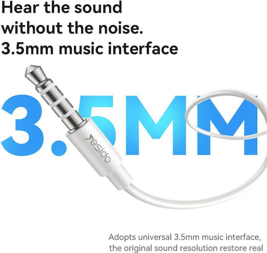 Yesido Yh46 În ureche Handsfree cu două căști cu mufă 3.5mm Alb