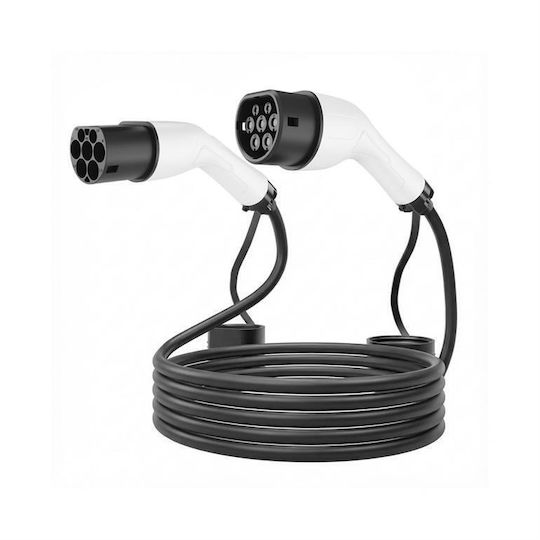 Rallonge De Charge Type 2 Pour Voiture Électrique - 5 Mètres - 32A 7kW Monophasé - Avec Serrure Manuelle