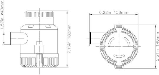Eval Automatic Bilge Pump for Boat 3000GPH 24V / 189 LPM 24V