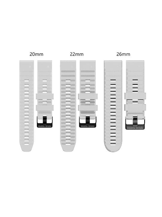 Mobile Origin Easy Strap Silicone Watch 26mm White Mo-ess-26-wht