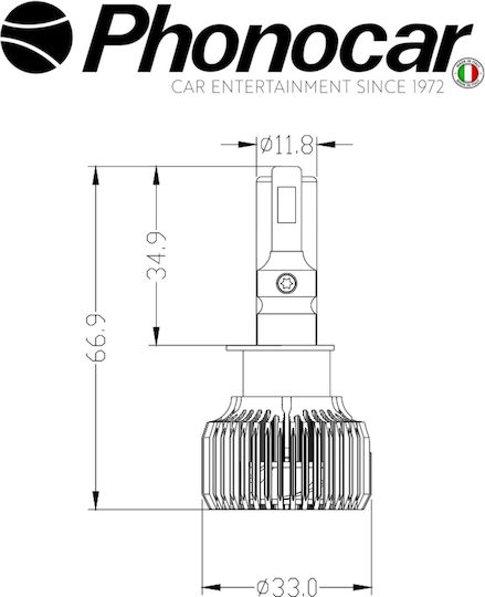 Phonocar Lamps Car H7 LED 12V 43W 1pcs