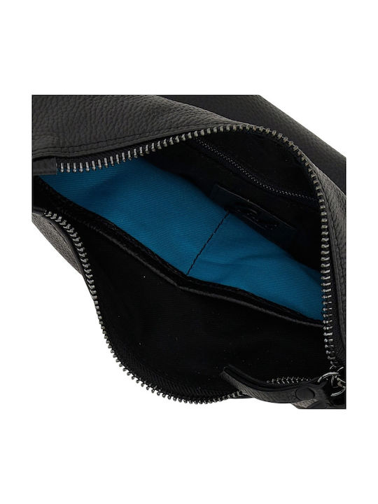 Leather Women's Bag Shoulder Grey/Black