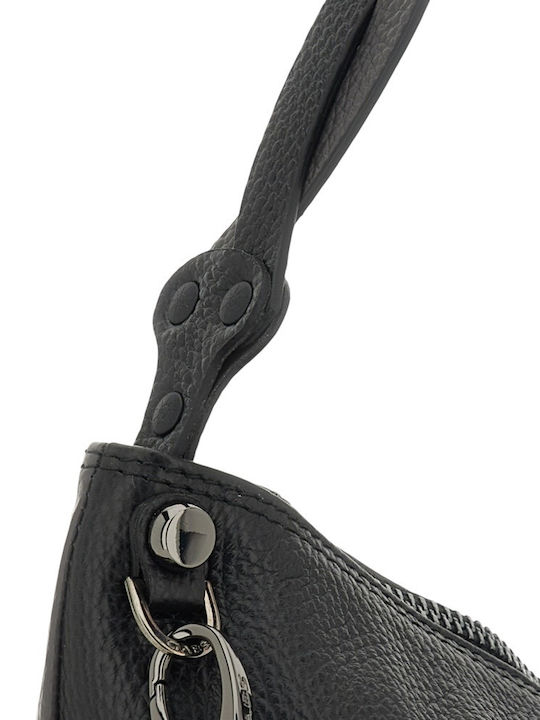 Leather Women's Bag Shoulder Grey/Black