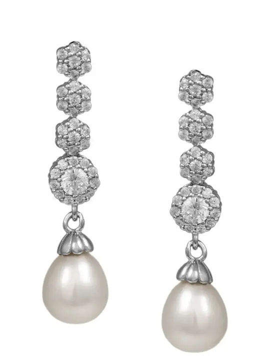Earrings made of Silver with Stones & Pearls