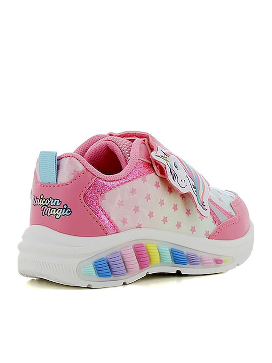 Παιδικά Sneakers με Σκρατς & Φωτάκια Ροζ