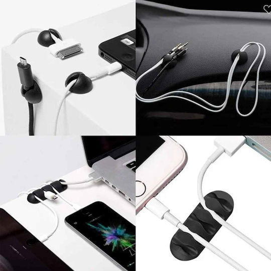 2 Stück Selbstklebende Kabelclips Organisationsclips 5 Positionen Schwarz