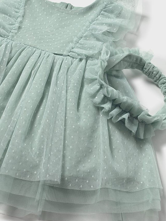 Girls Sleeveless Tulle Dress Green