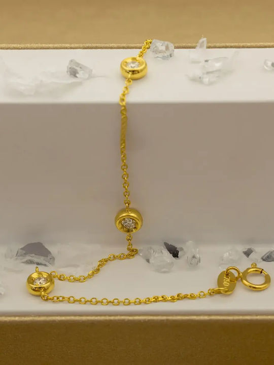 Дамско Гривна Верига от Злато 18K с Диамант