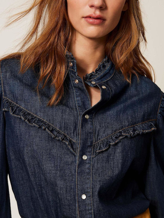 Μακρυμάνικο Γυναικείο Τζιν Πουκάμισο Denim
