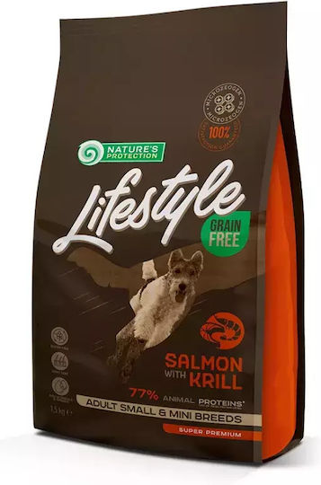 Nature's Protection Lifestyle Adult Small & Mini 1.5kg Dry Food Grain-Free for Adult Small Breed Dogs with Salmon