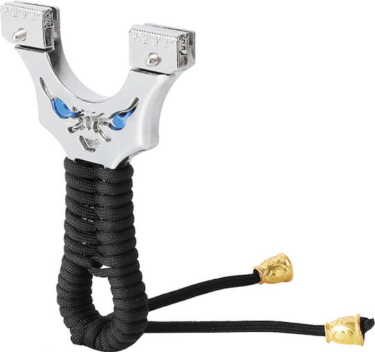 Praștie Metalică de Precizie cu Laser Depox 2 Elastice de Rezervă 12 Cm Negru