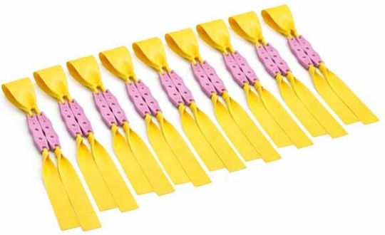 Set 10 Replacement Bands Slingshot Depox Premium Flat Rubber Yellow 0.5 Mm
