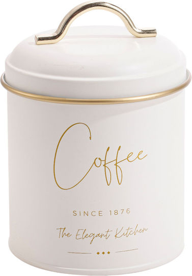 Ankor Set 2Stücke Lebensmittelgläser für Kaffee / Zucker mit Metallischem Weißem Deckel 11x11x16cm