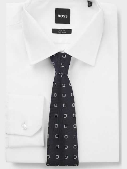 Boss Men's Tie Silk in Navy Blue Color