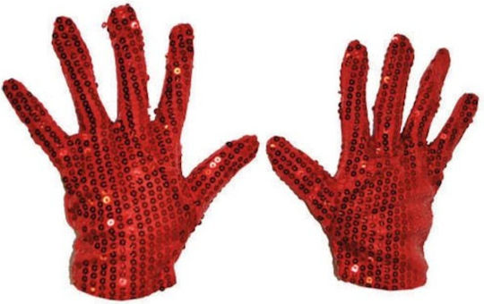 Short Carnival Silver Gloves with Sequins