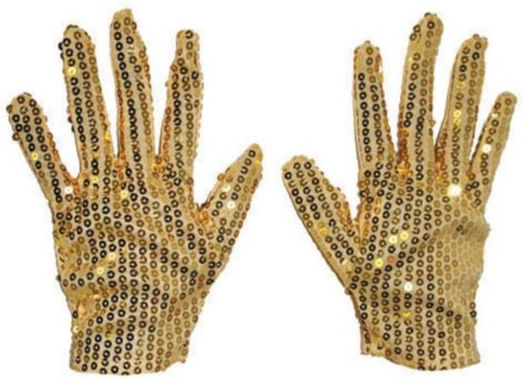 Short Carnival Silver Gloves with Sequins