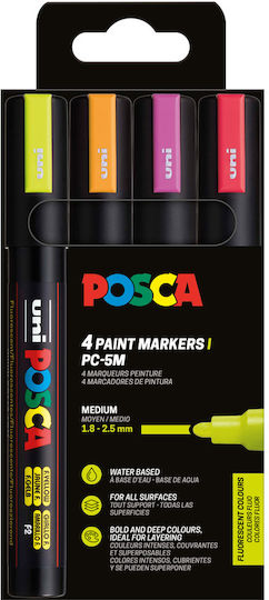 Uni-Ball Permanent Markers Neon 4pcs