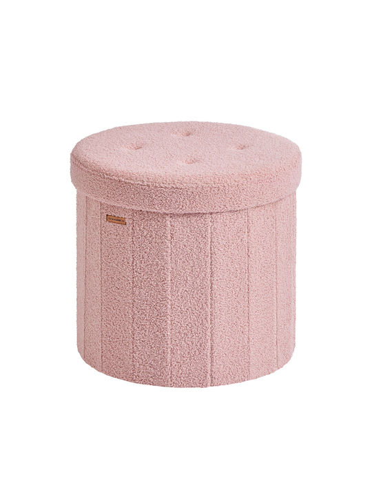 Stool For Living Room With Storage Space Wooden Pink 47x47x45cm
