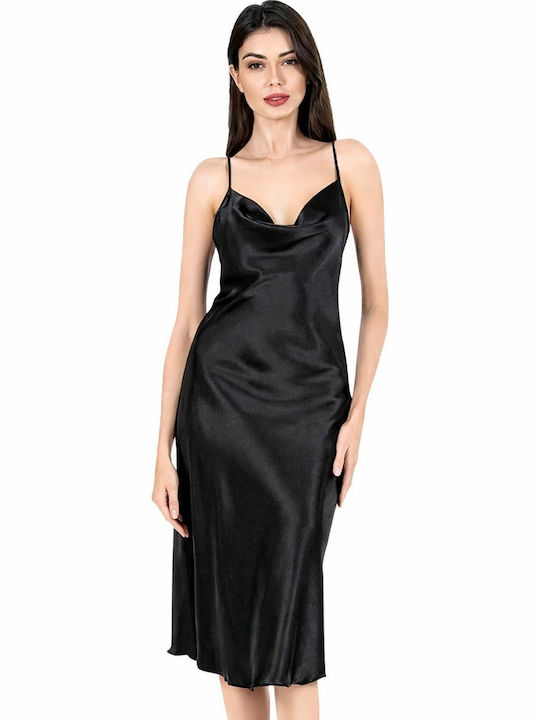 Primoda Winter Damen Nachthemd Black
