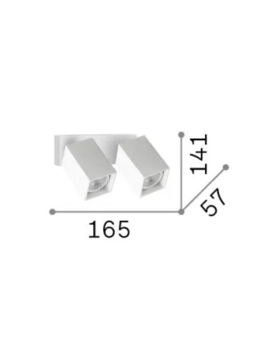 Ideal Lux Dynamite Ap2 Square Двойно Спот