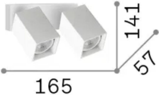 Ideal Lux Dynamite Ap2 Square Dublu Spot Ideal Lux Dynamite Ap2 Square Dublu Spot