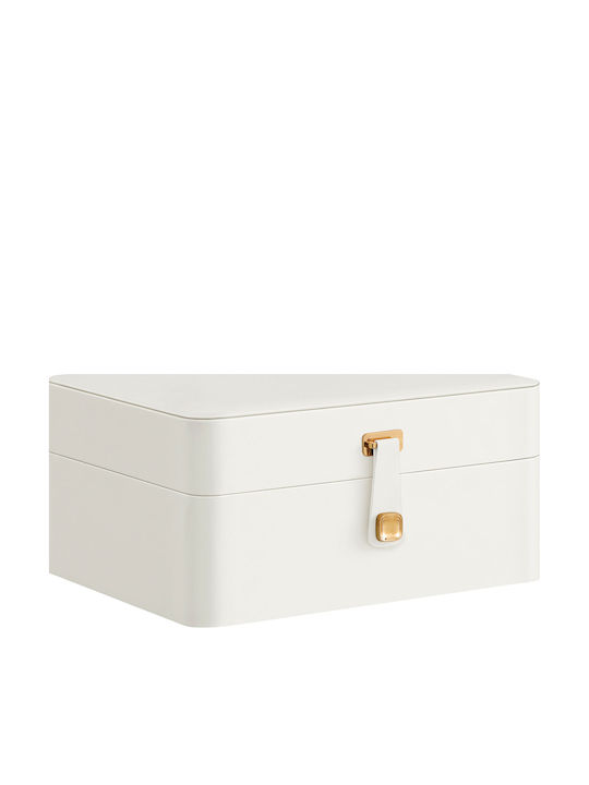Songmics Κουτί Κοσμημάτων Ξύλινο Λευκό 22x17.6x11cm