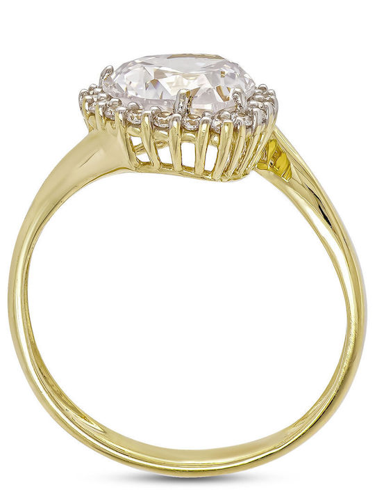 Kiriakos Gofas Ring with Stones made of Gold 14K