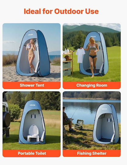 Vevor Σκηνή Camping Pop Up Τουαλέτας Μπλε 3 Εποχών 119.4x119.4x190εκ.