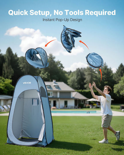 Vevor Σκηνή Camping Pop Up Τουαλέτας Μπλε 119x119x210εκ.