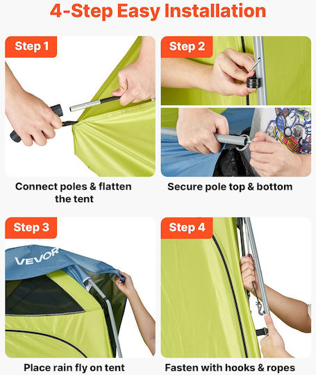 Vevor Camping Toilet Tent Blue 3 Seasons 139.7x139.7x218cm