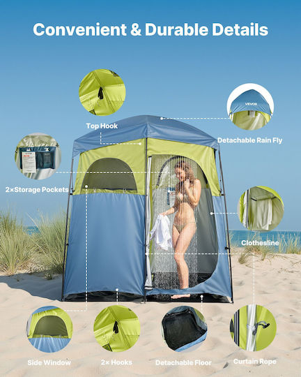 Vevor Σκηνή Camping Τουαλέτας Μπλε 3 Εποχών 213.3x106.7x213εκ.
