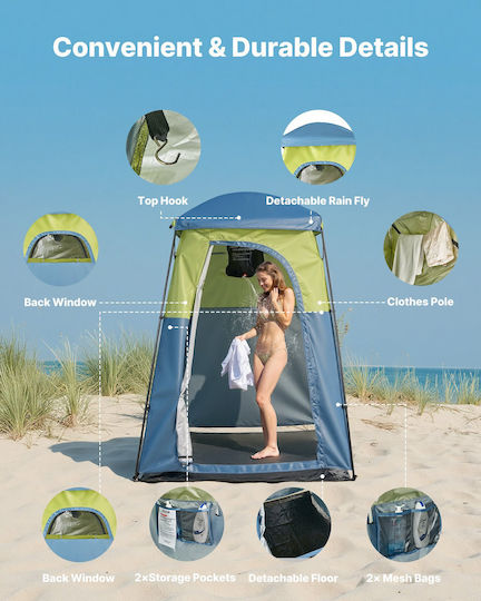 Vevor Σκηνή Camping Τουαλέτας Ασημί 3 Εποχών 167.6x167.6x218εκ.