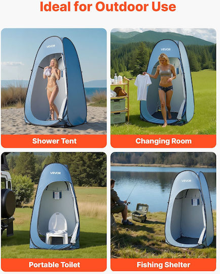 Vevor Σκηνή Camping Pop Up Τουαλέτας Μπλε 3 Εποχών 122x122x213εκ.